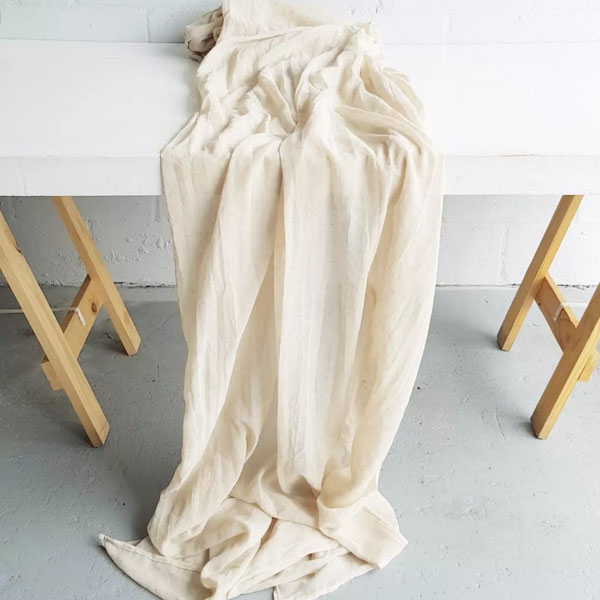 Indi Cheesecloth Table Runner - Bone